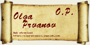 Olga Prvanov vizit kartica
